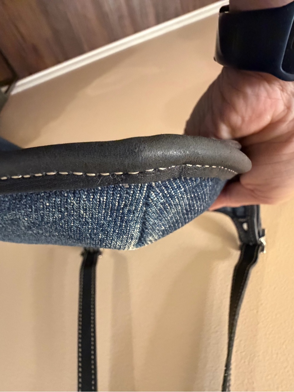 COACH Y2K Vintage Blue Denim Slim Hippie Flap Crossbody Bag 8114 EUC RARE - Picture 9 of 11